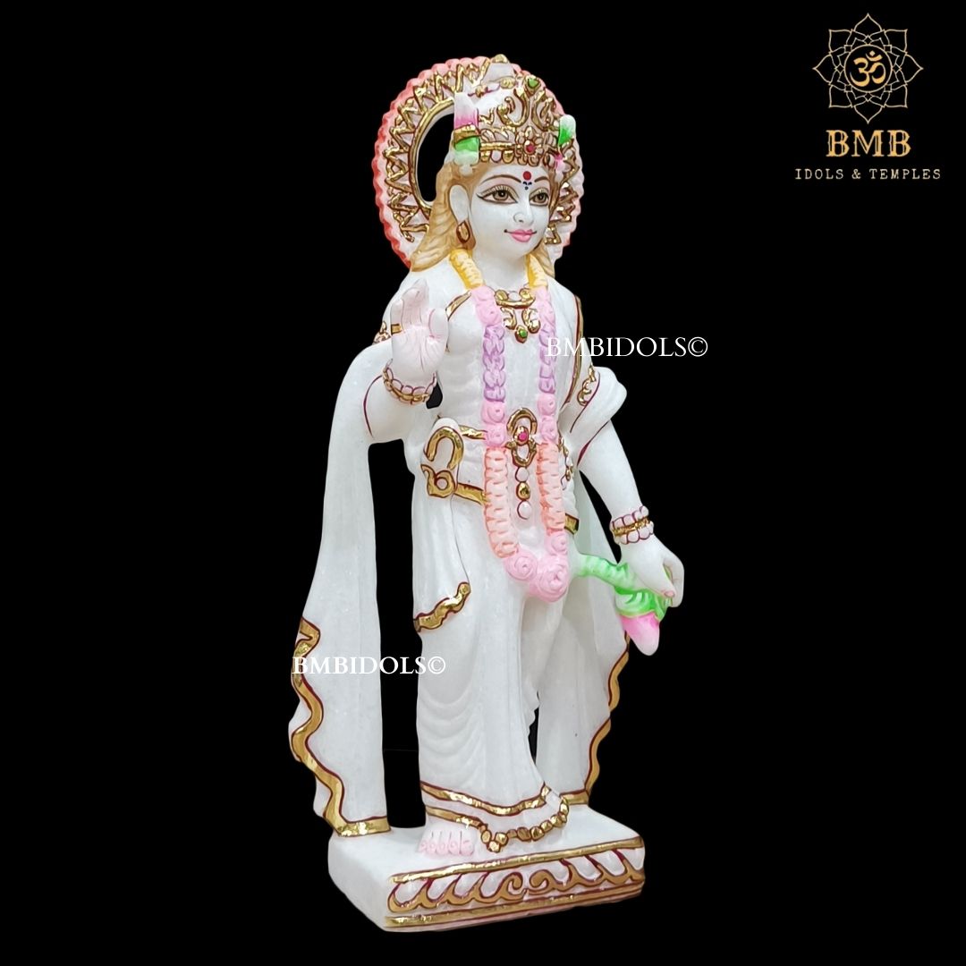 Marble Ram Darbar Statue made in White Makrana Marble in 12inches