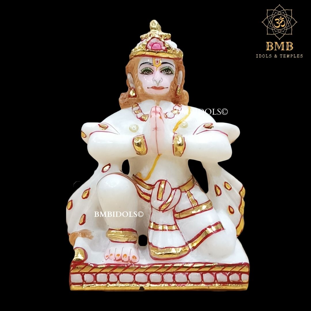 Marble Ram Darbar Statue made in White Makrana Marble in 12inches