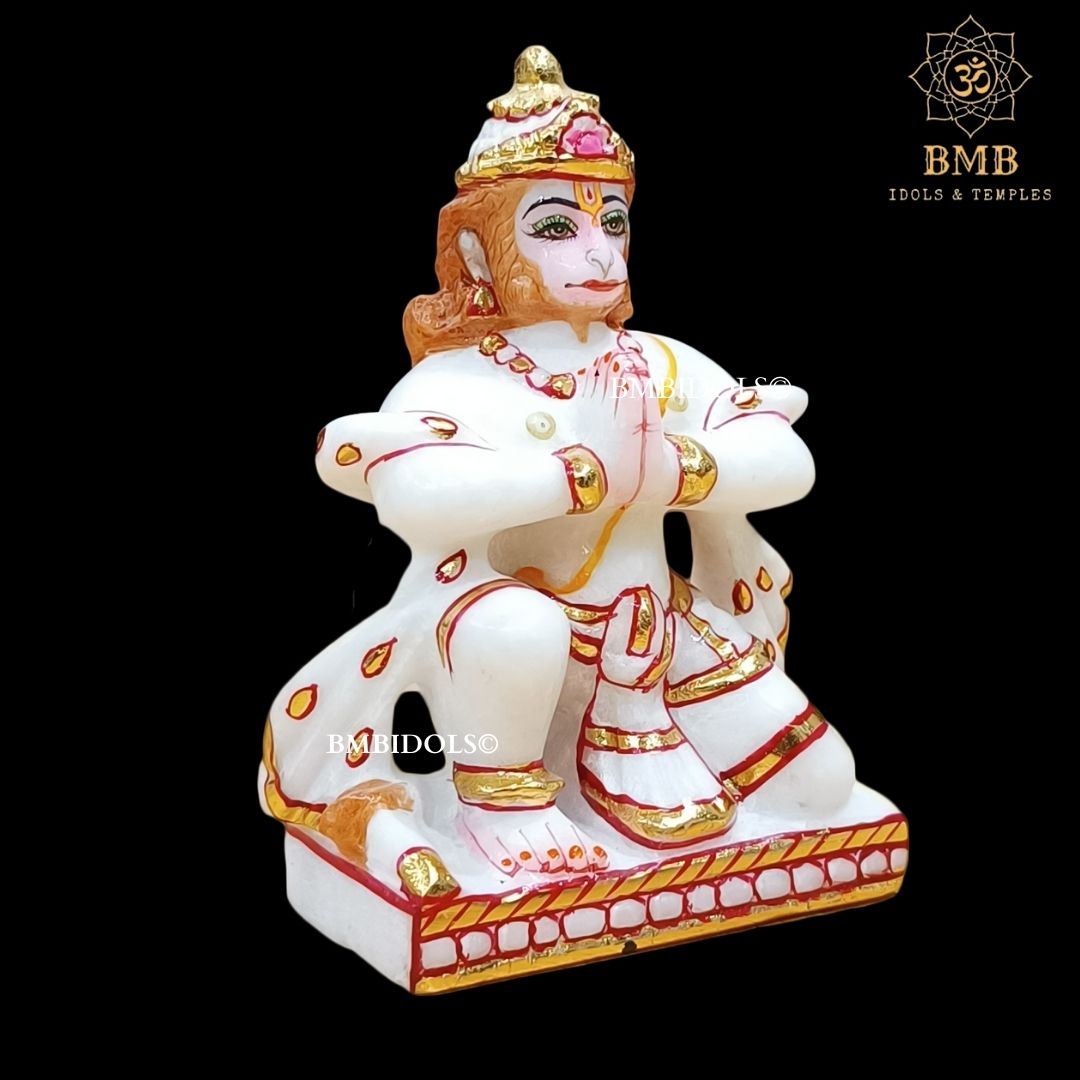 Marble Ram Darbar Statue made in White Makrana Marble in 12inches