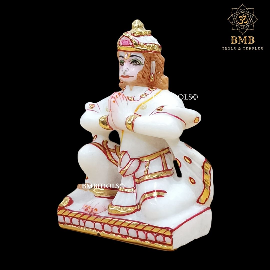 Marble Ram Darbar Statue made in White Makrana Marble in 12inches