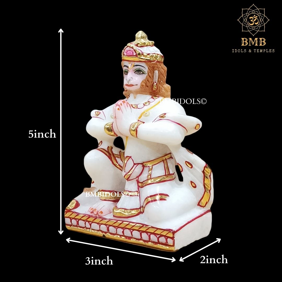 Marble Ram Darbar Statue made in White Makrana Marble in 12inches