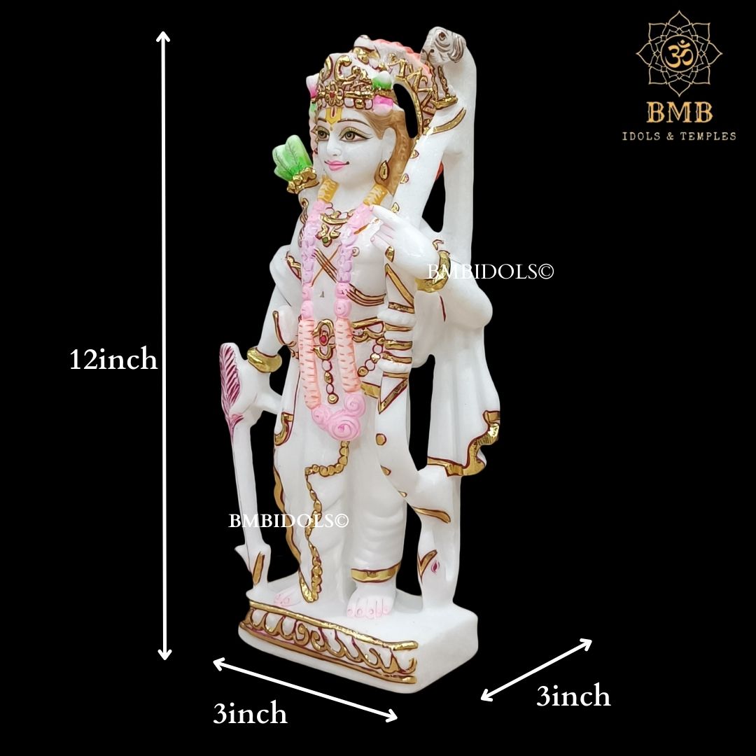 Marble Ram Darbar Statue made in White Makrana Marble in 12inches