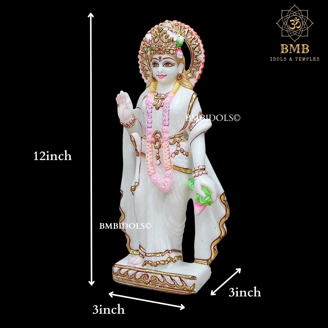 Marble Ram Darbar Statue made in White Makrana Marble in 12inches