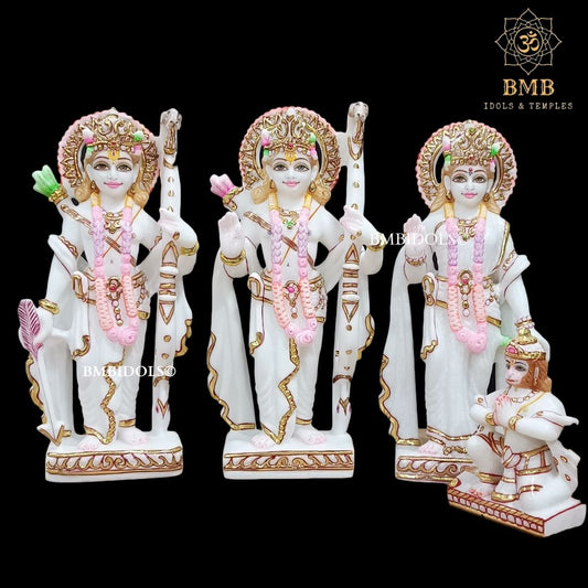 Marble Ram Darbar Statue made in White Makrana Marble in 12inches