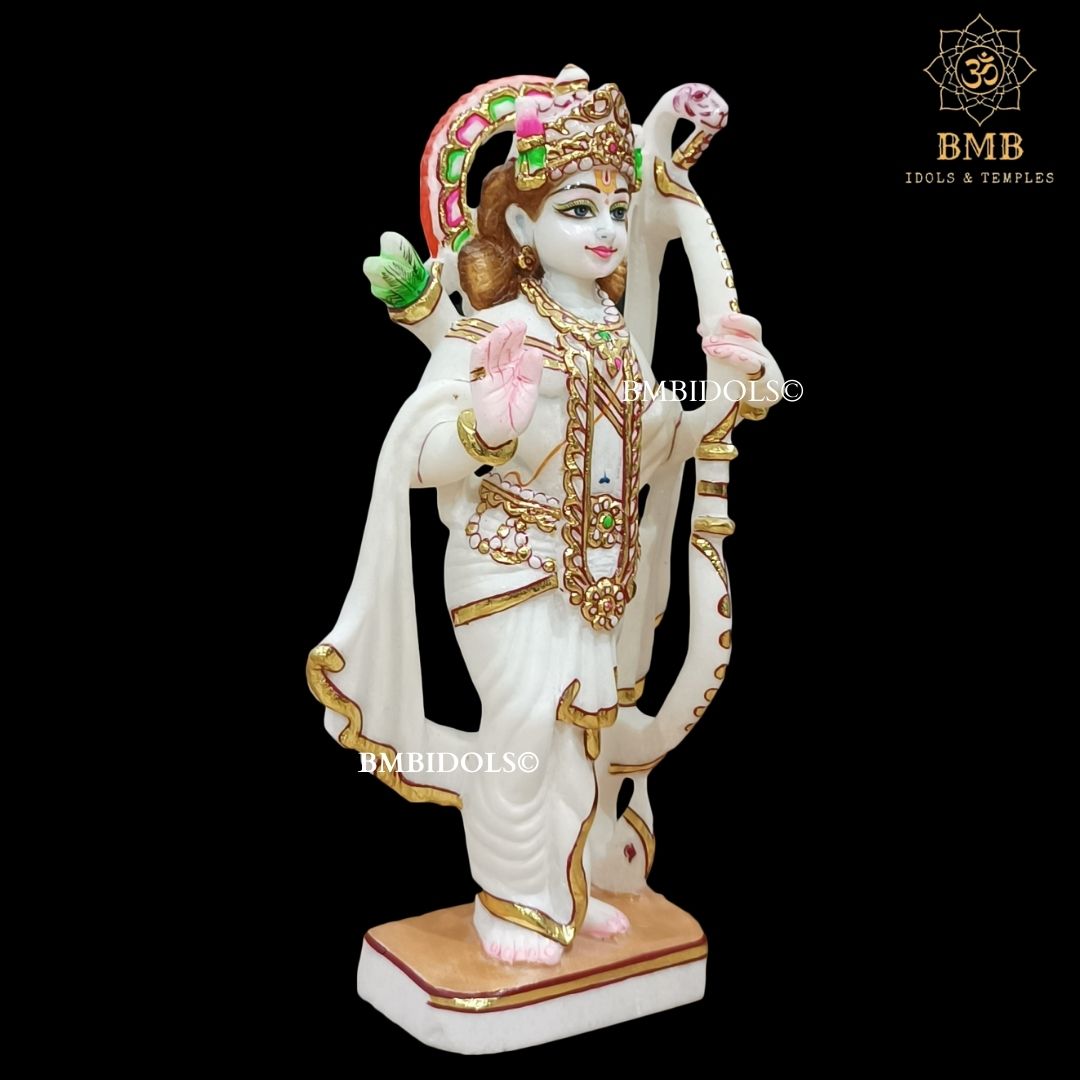 Marble Ram Darbar Statue in White Makrana Marble in 12inches