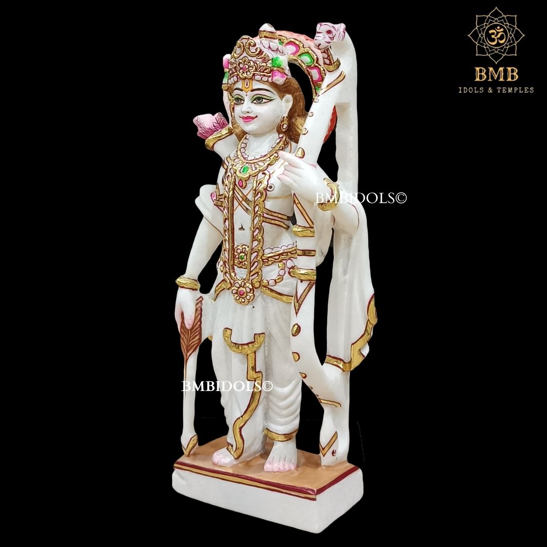 Marble Ram Darbar Statue in White Makrana Marble in 12inches