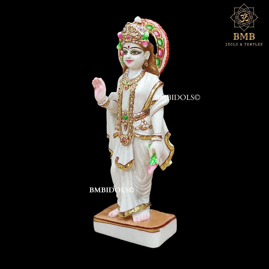 Marble Ram Darbar Statue in White Makrana Marble in 12inches