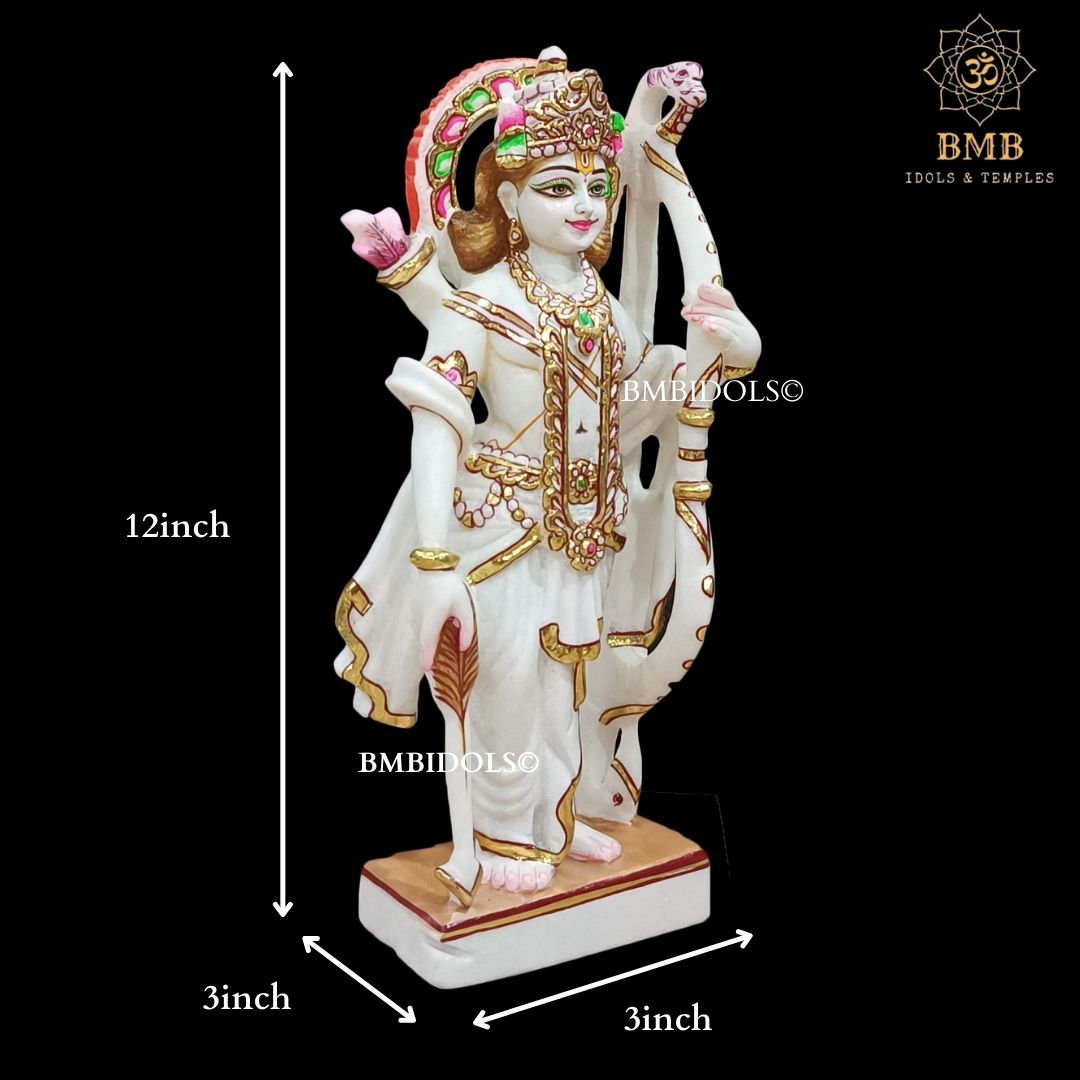 Marble Ram Darbar Statue in White Makrana Marble in 12inches