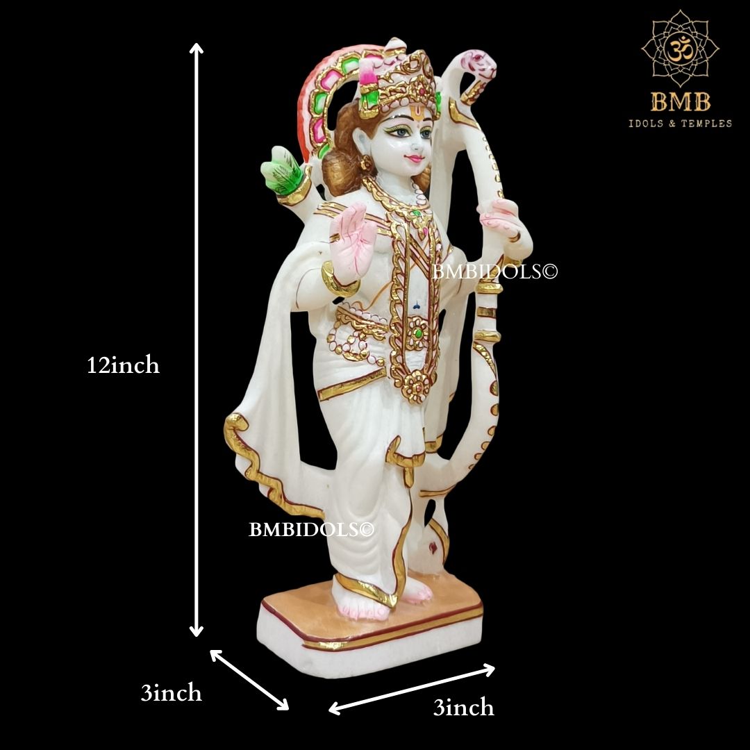 Marble Ram Darbar Statue in White Makrana Marble in 12inches