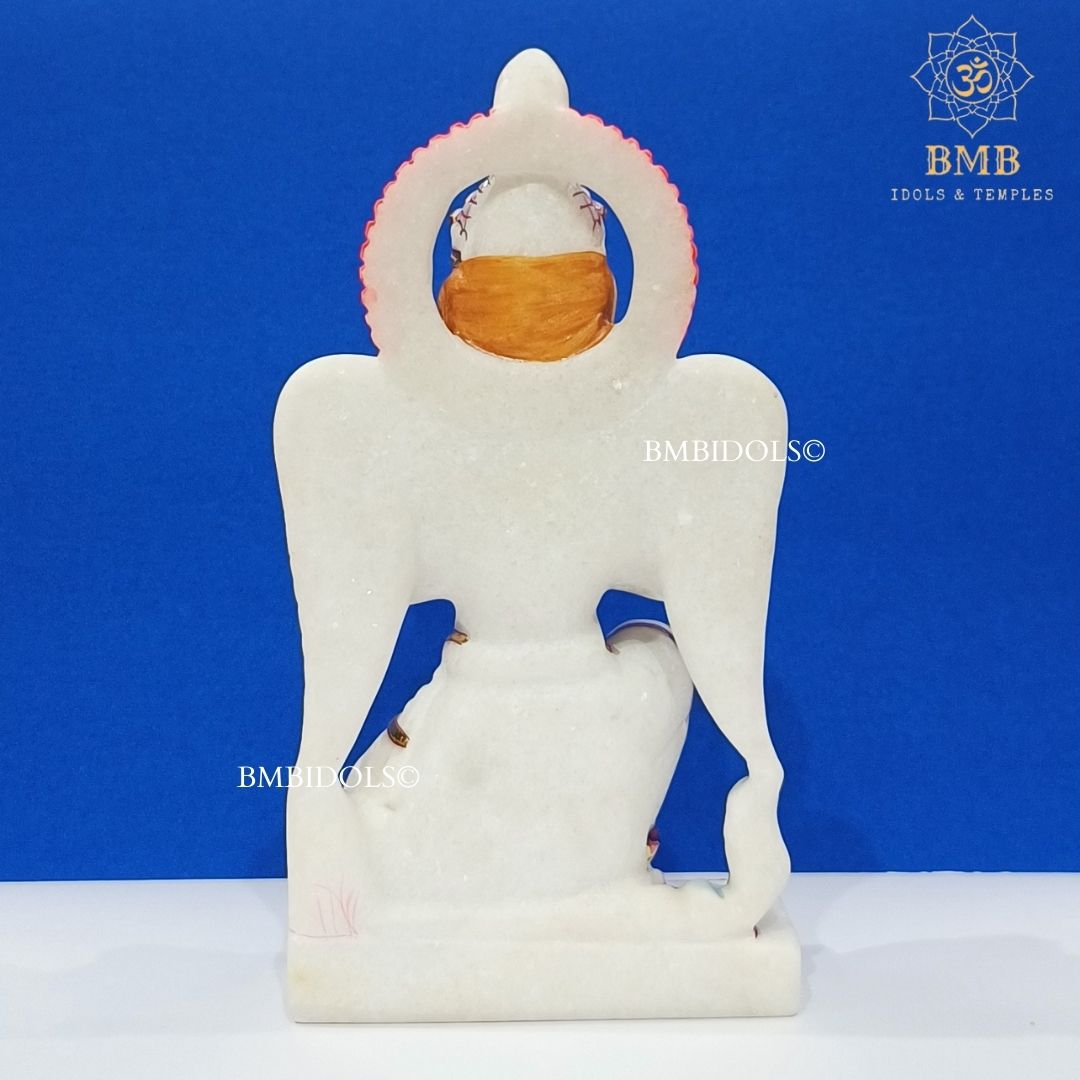 White Marble Garud Statue made in Makrana Marble in 12inches