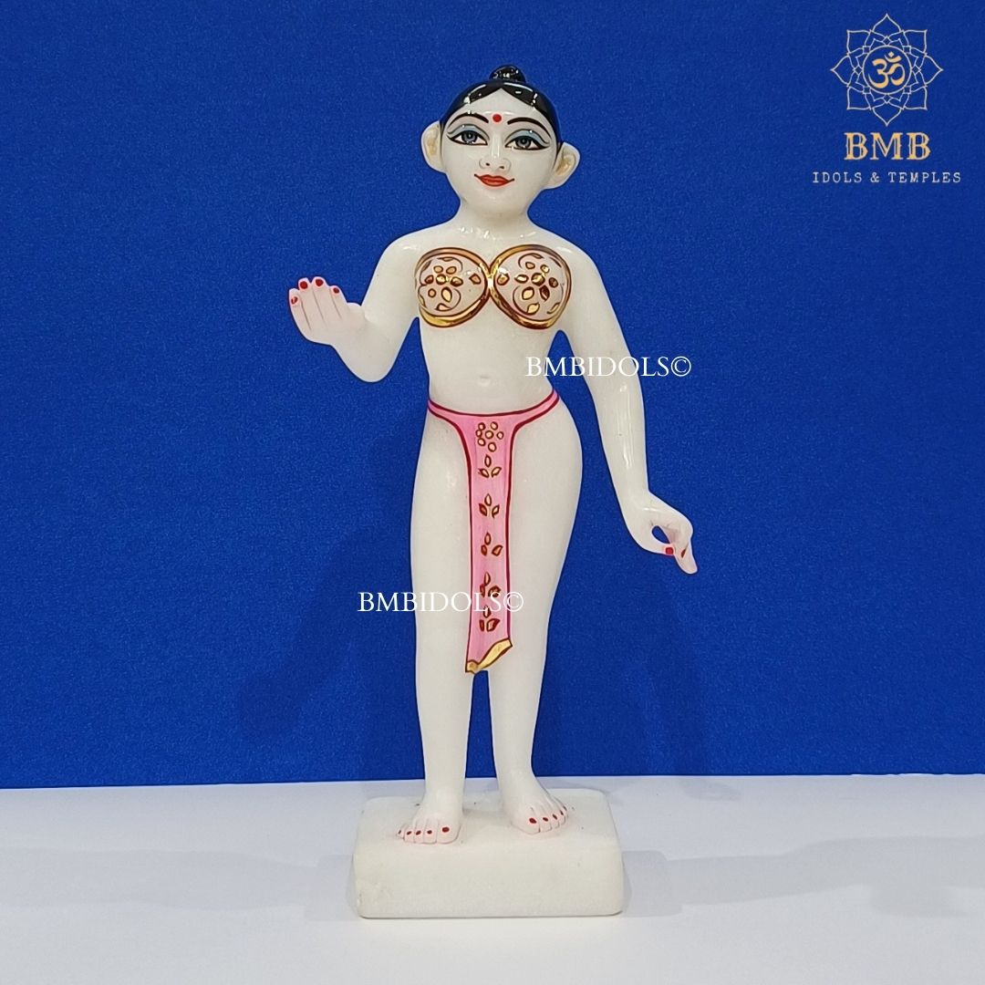Marble Iskcon Radha Krishna Murti Vigrah made in White and Blackstone