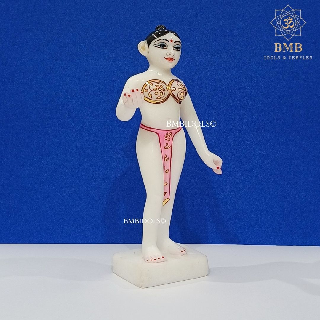 Marble Iskcon Radha Krishna Murti Vigrah made in White and Blackstone