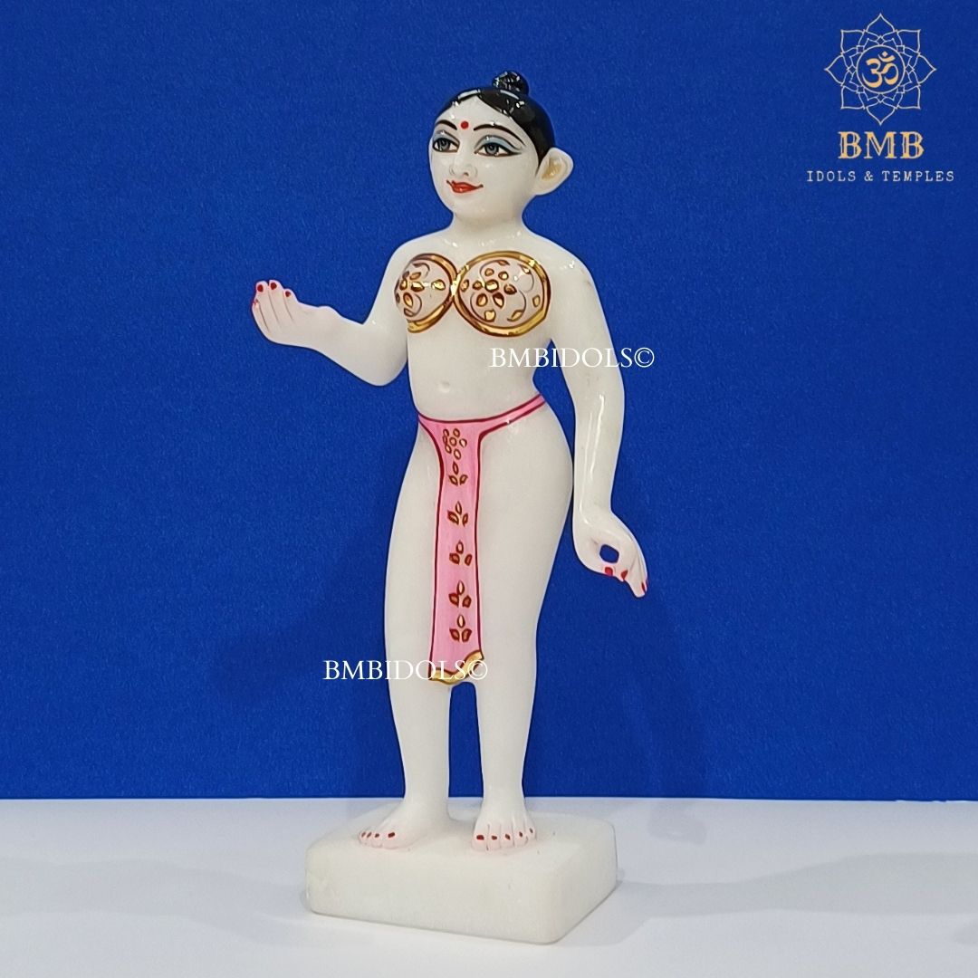 Marble Iskcon Radha Krishna Murti Vigrah made in White and Blackstone