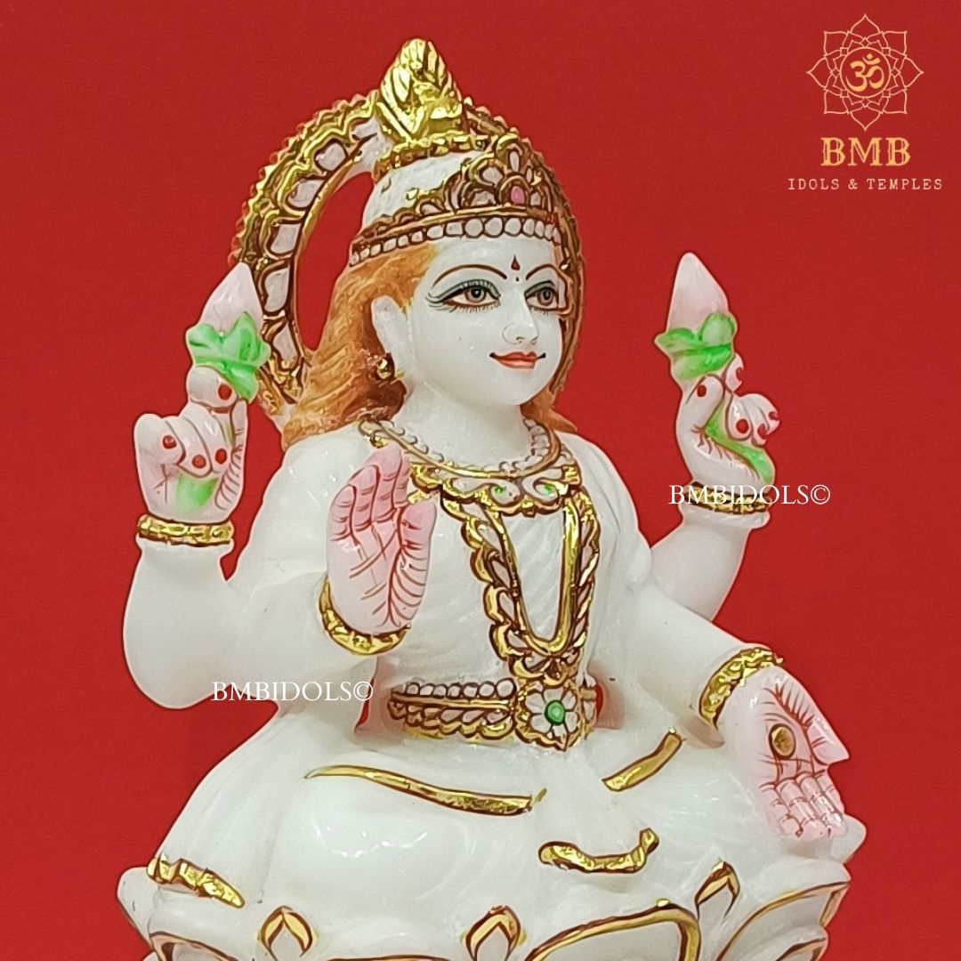 Marble Lakshmi Mata Murti made in Makrana Marble in 11inches