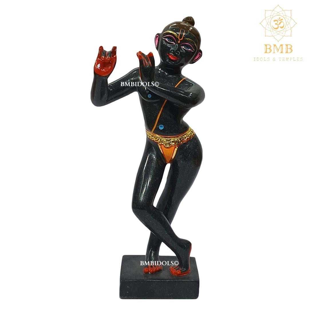 Marble Iskcon Radha Krishna Murti Vigrah made in White and Blackstone