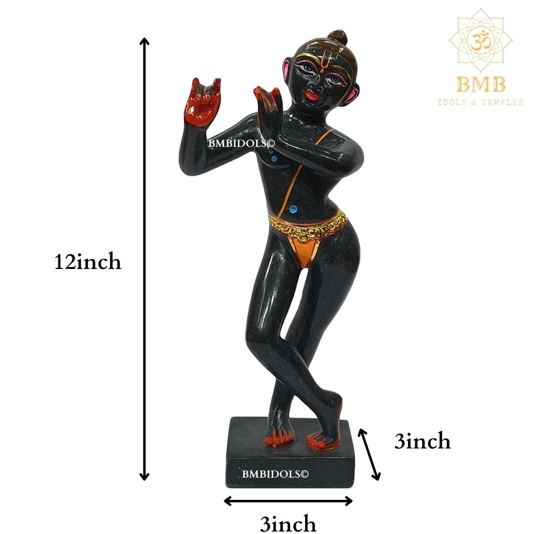 Marble Iskcon Radha Krishna Murti Vigrah made in White and Blackstone