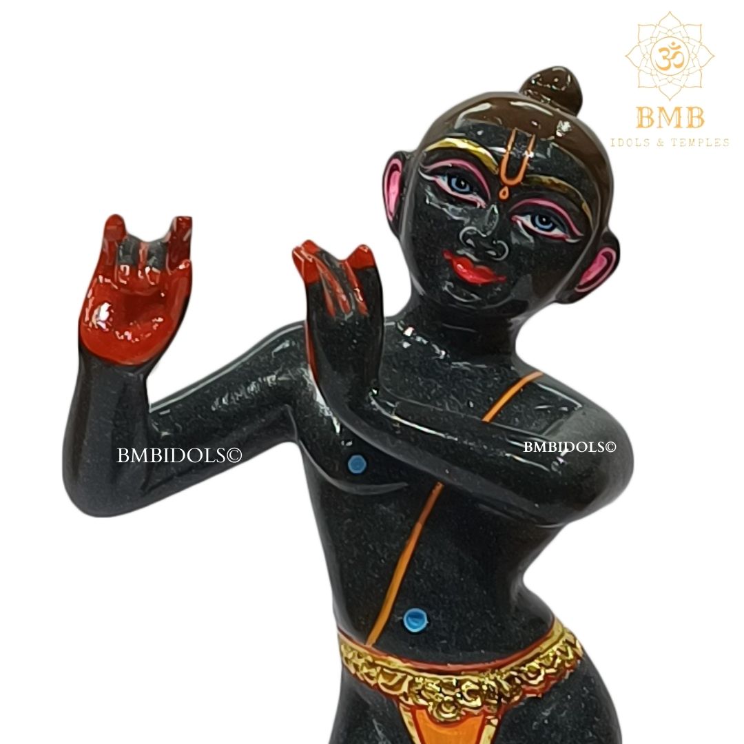 Marble Iskcon Radha Krishna Murti Vigrah made in White and Blackstone