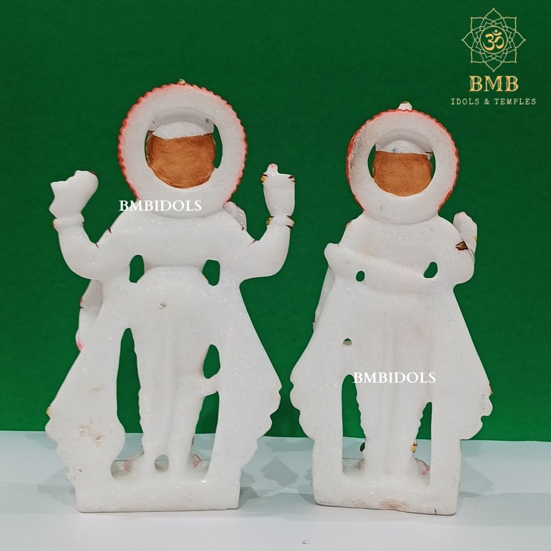 Marble Lakshmi Narayan Murti made in Natural Makrana Marble in 9inch