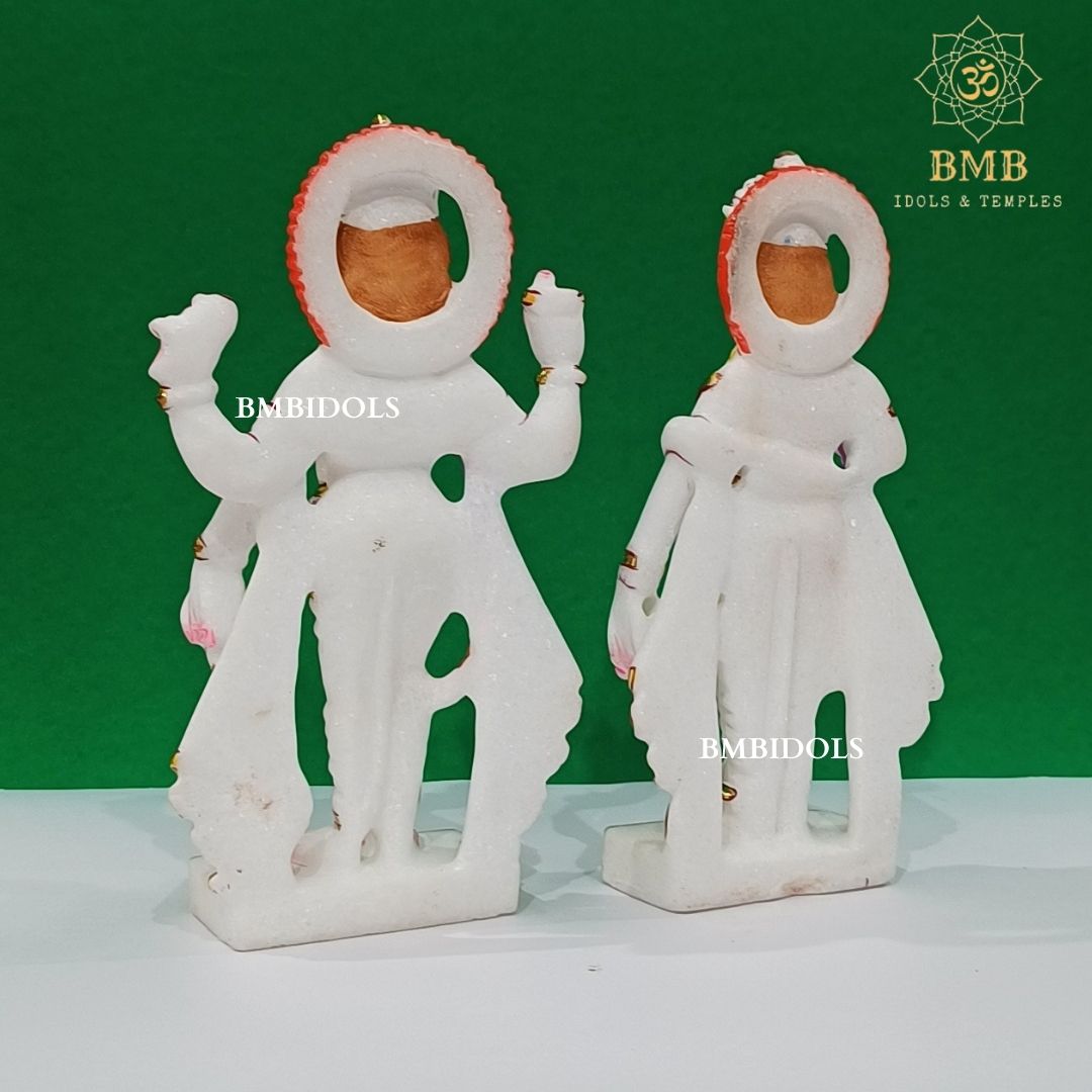 Marble Lakshmi Narayan Murti made in Natural Makrana Marble in 9inch