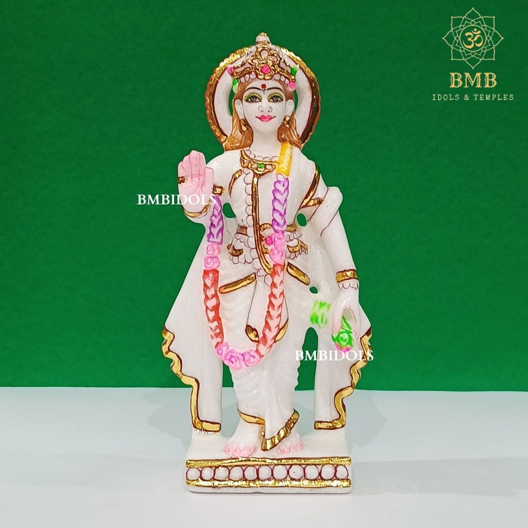 Marble Lakshmi Narayan Murti made in Natural Makrana Marble in 9inch