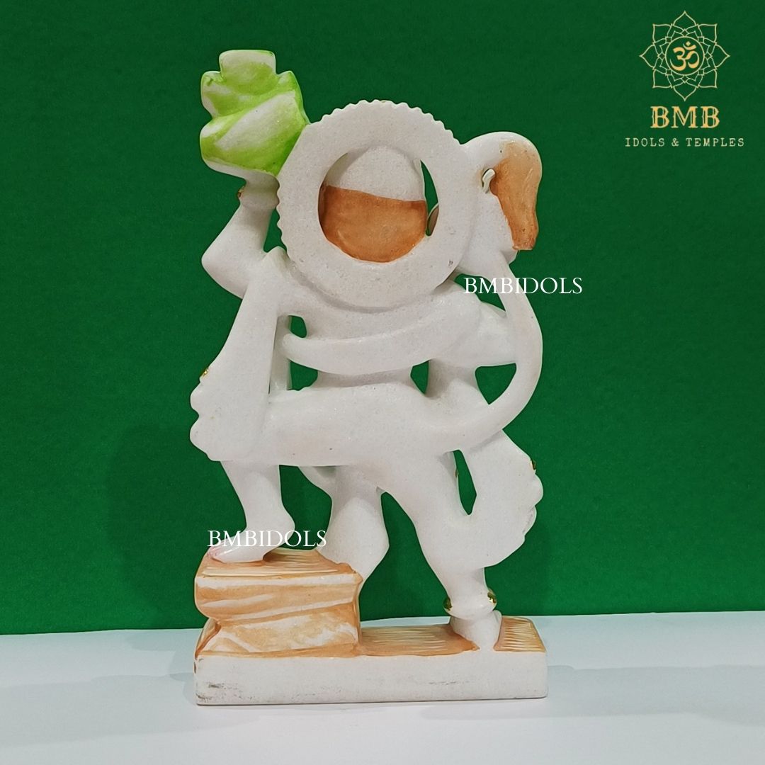 Marble Hanuman Statue made in Makrana Marble in 12inches