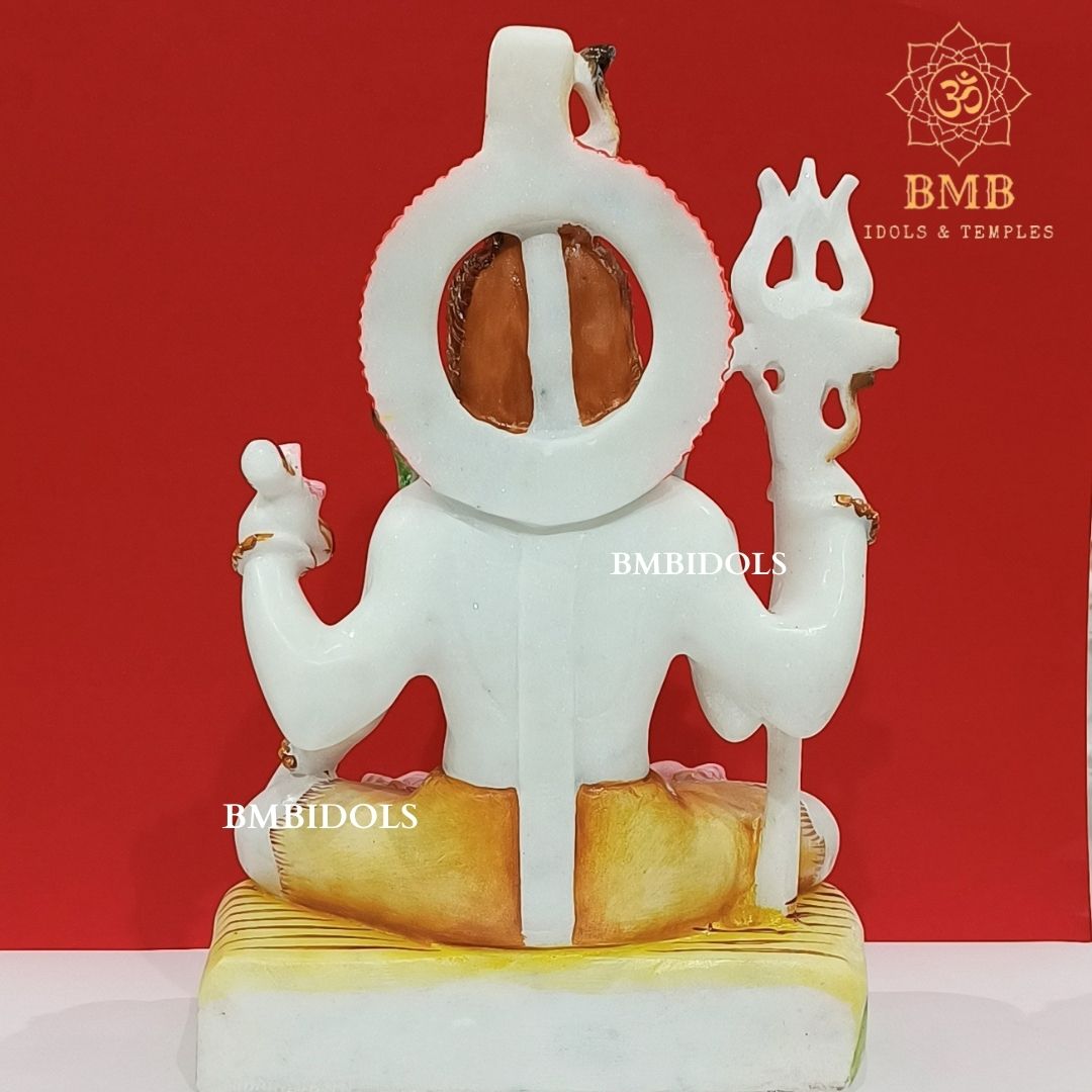 Marble Shiva Statue with four Hands made in Makrana Marble in 15inches