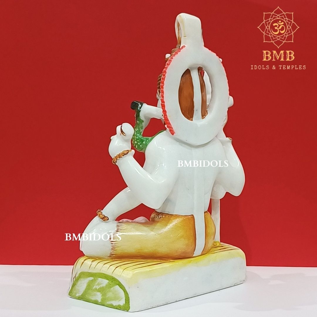 Marble Shiva Statue with four Hands made in Makrana Marble in 15inches