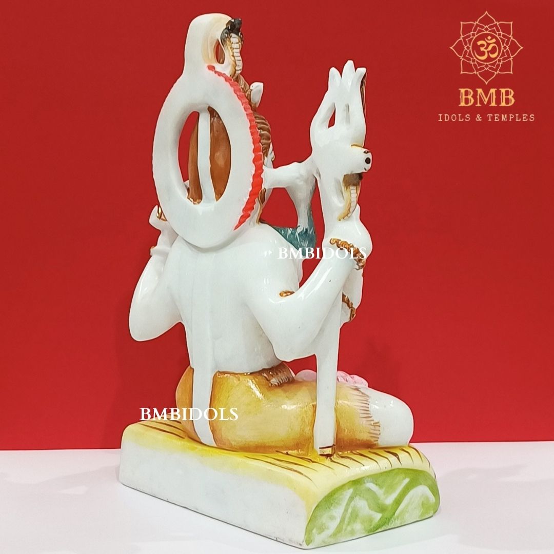 Marble Shiva Statue with four Hands made in Makrana Marble in 15inches