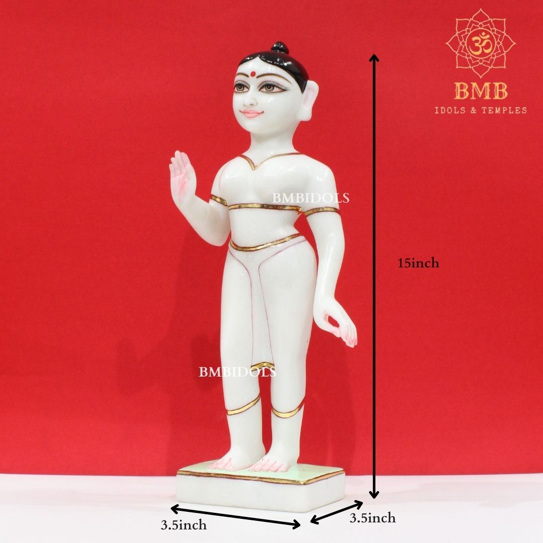 Marble Iskcon Radha Krishna Murti in Makrana Marble in 15inches
