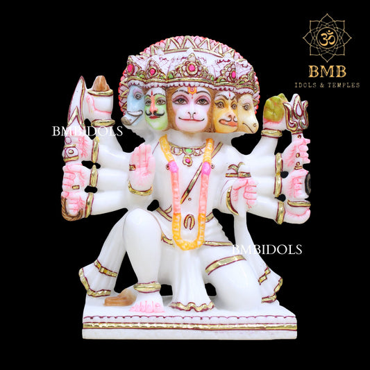 Small Marble Panchmukhi Hanuman Murti in 10nches in Makrana Marble