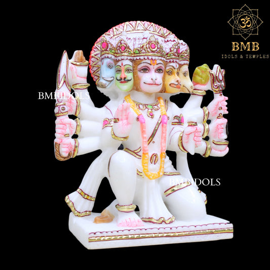 Small Marble Panchmukhi Hanuman Murti in 10nches in Makrana Marble