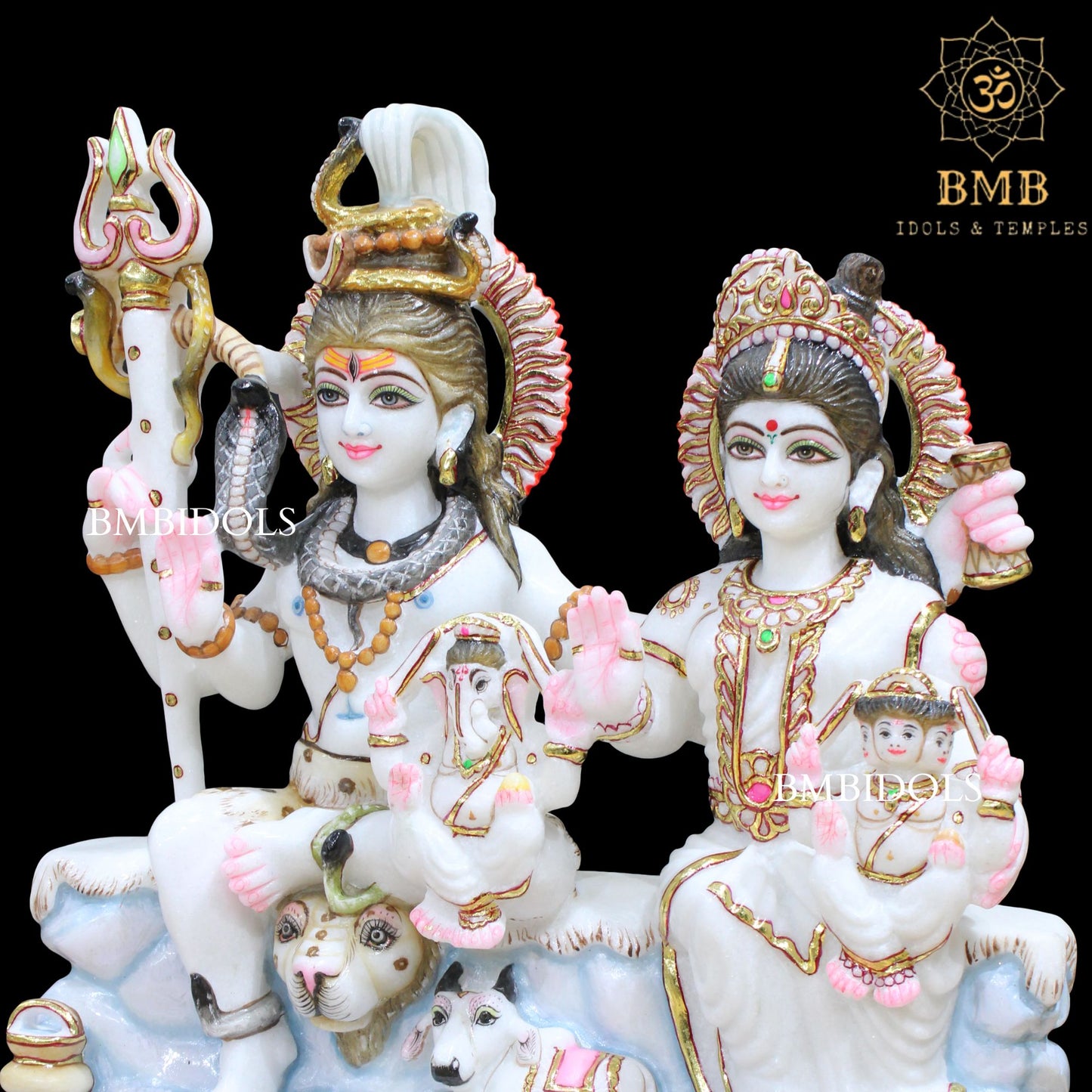 Shiv Parivar Marble Statue made in Natural White Makrana Marble