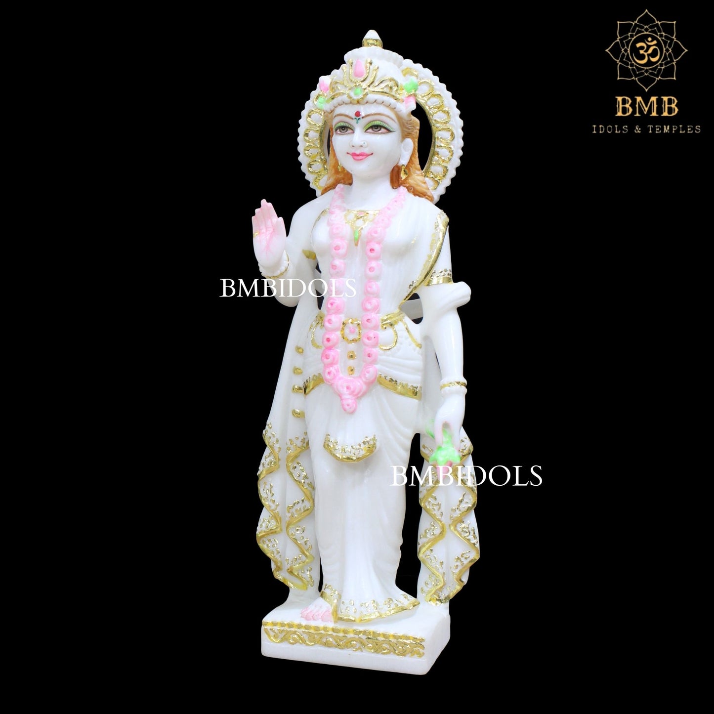 Marble Radha Krishna Statue in Makrana Marble in 15inches