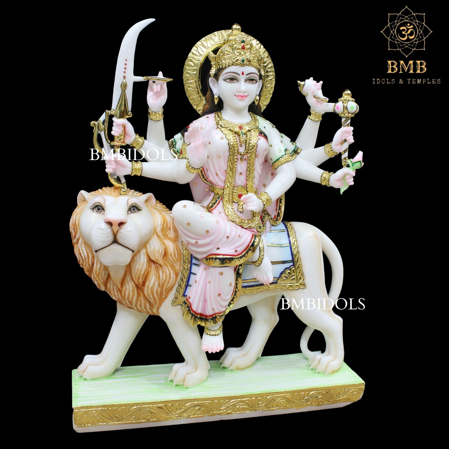 Marble Durga Mata Statue made in Natural Makrana Marble in 2.5feet
