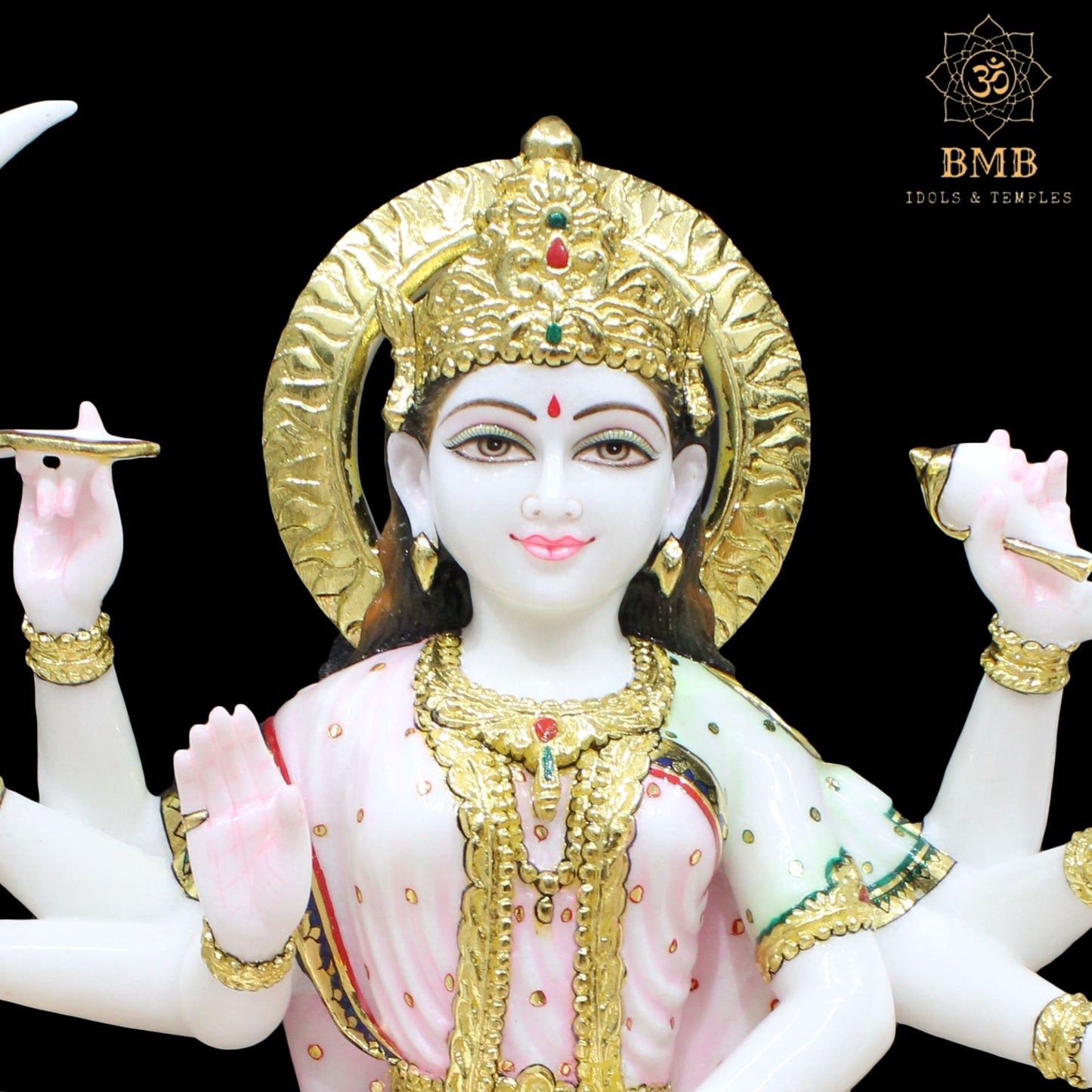 Marble Durga Mata Statue made in Natural Makrana Marble in 2.5feet