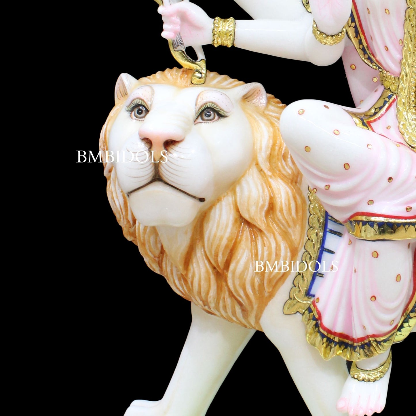 Marble Durga Mata Statue made in Natural Makrana Marble in 2.5feet