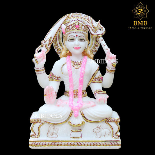 Marble Santoshi Mata Statue in 12inch for Home and Temples