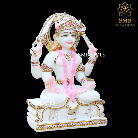 Marble Santoshi Mata Statue in 12inch for Home and Temples