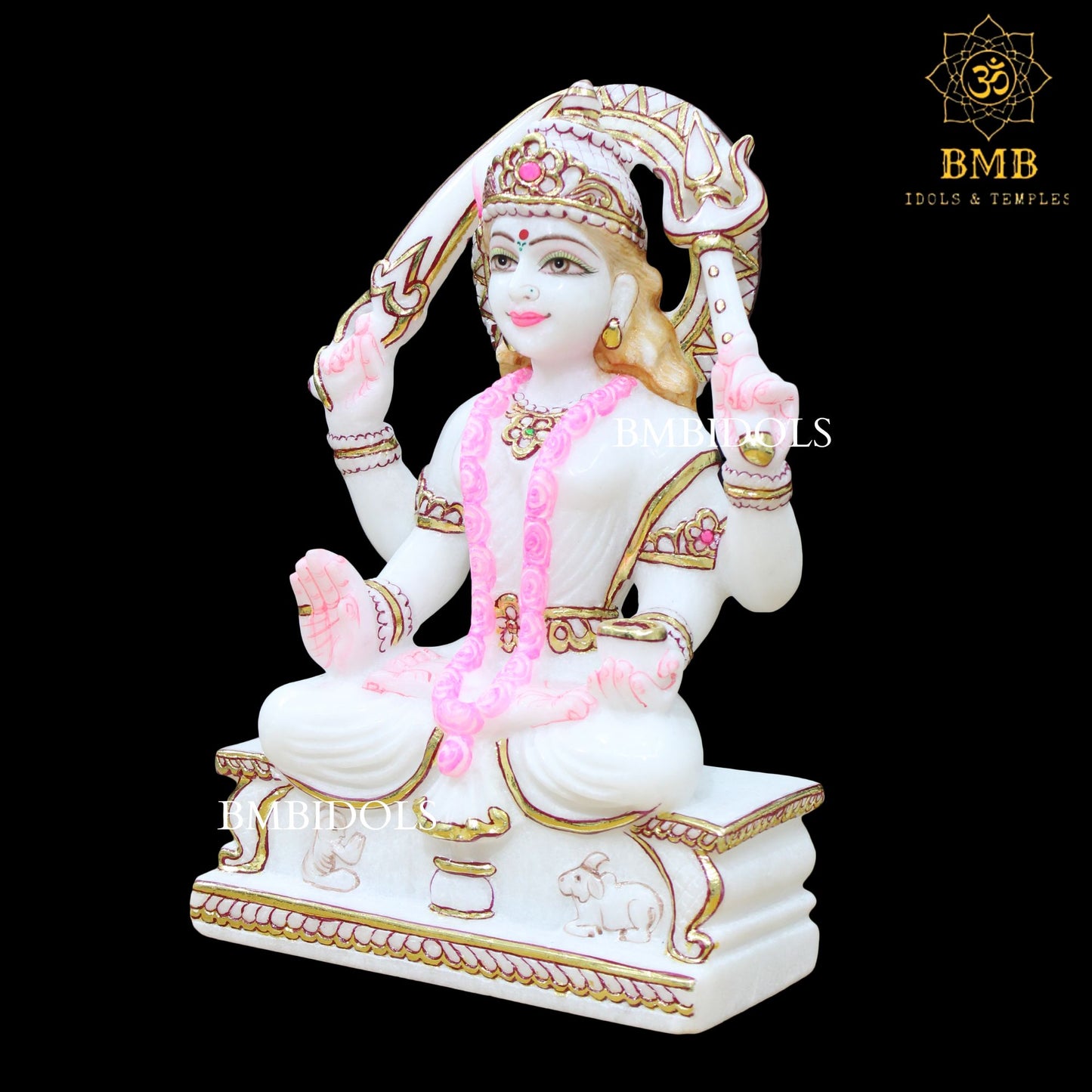 Marble Santoshi Mata Statue in 12inch for Home and Temples