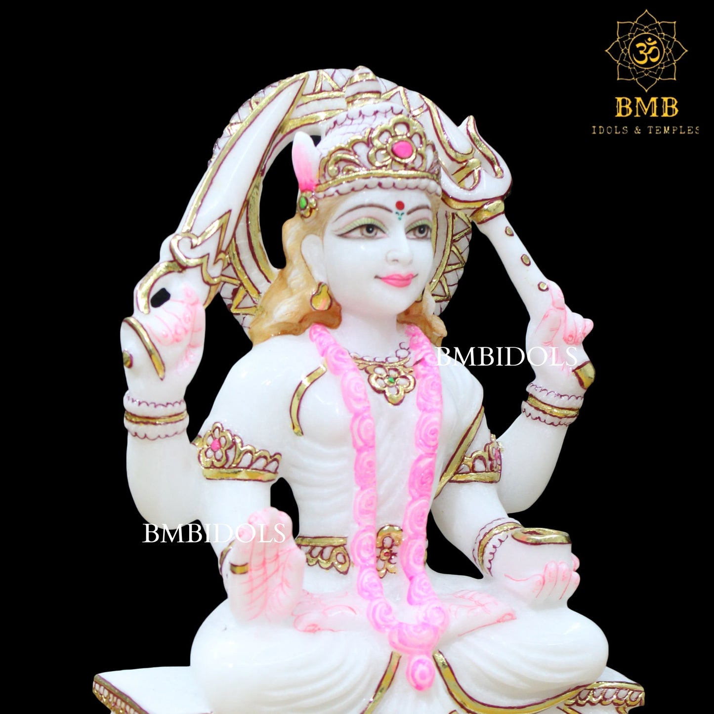 Marble Santoshi Mata Statue in 12inch for Home and Temples