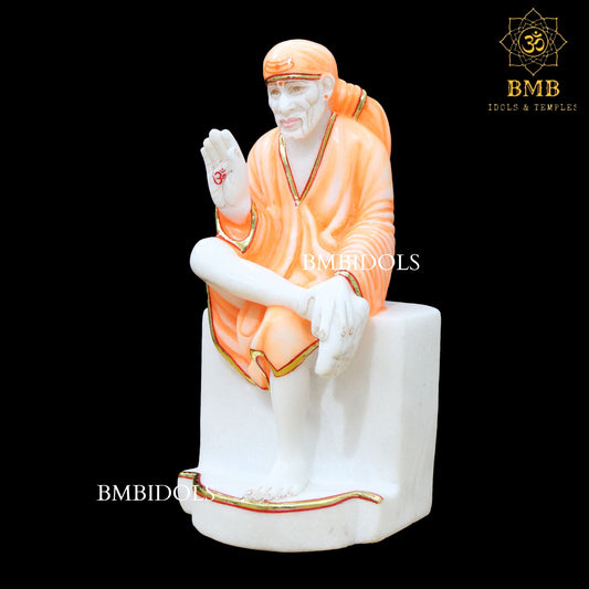 Sai Baba Marble Statue in 12inches for Homes and Temples