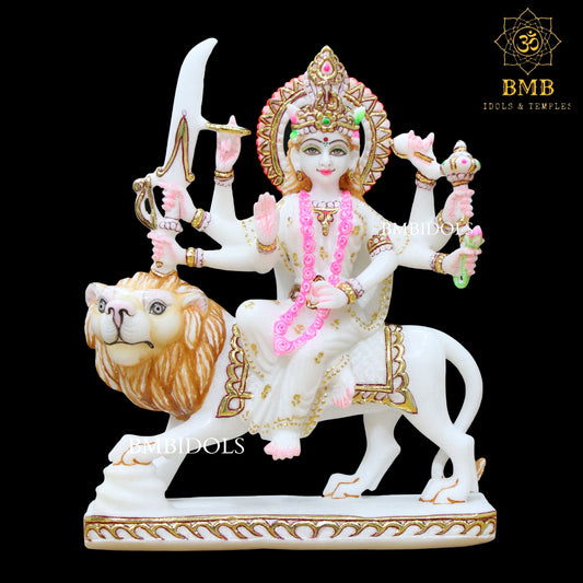 Durga Mata Marble Statue in 12inches for Home and Temples