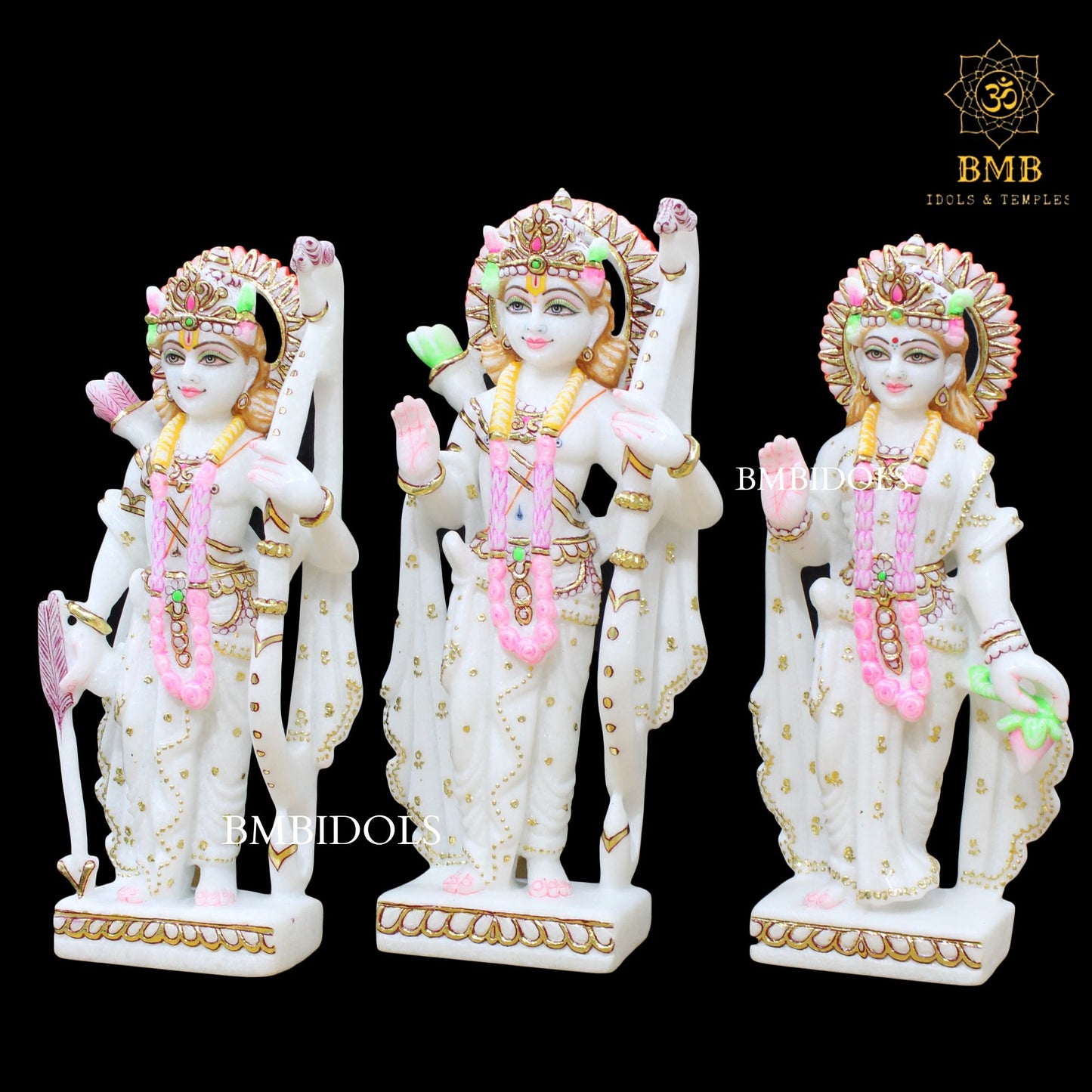 Marble Ram Darbar Murti made in Makrana Marble in 15inches