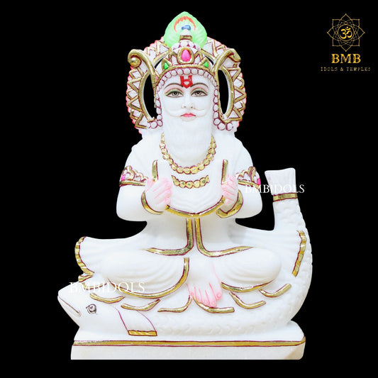 Jhulelal Marble Murti for Homes and Temples in 12inches