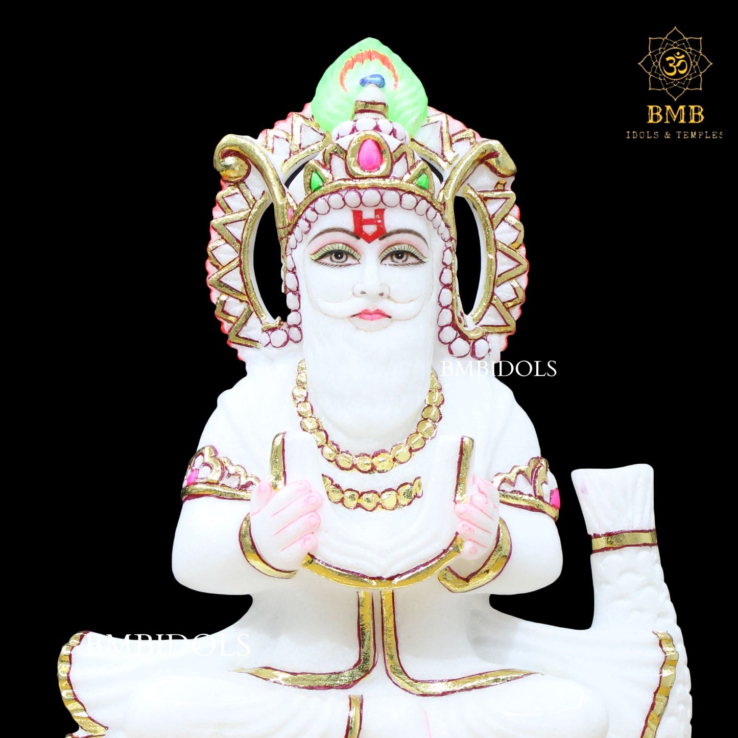 Jhulelal Marble Murti for Homes and Temples in 12inches