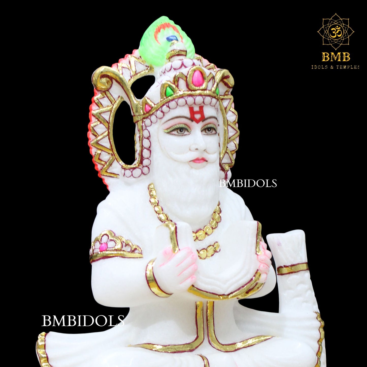 Jhulelal Marble Murti for Homes and Temples in 12inches