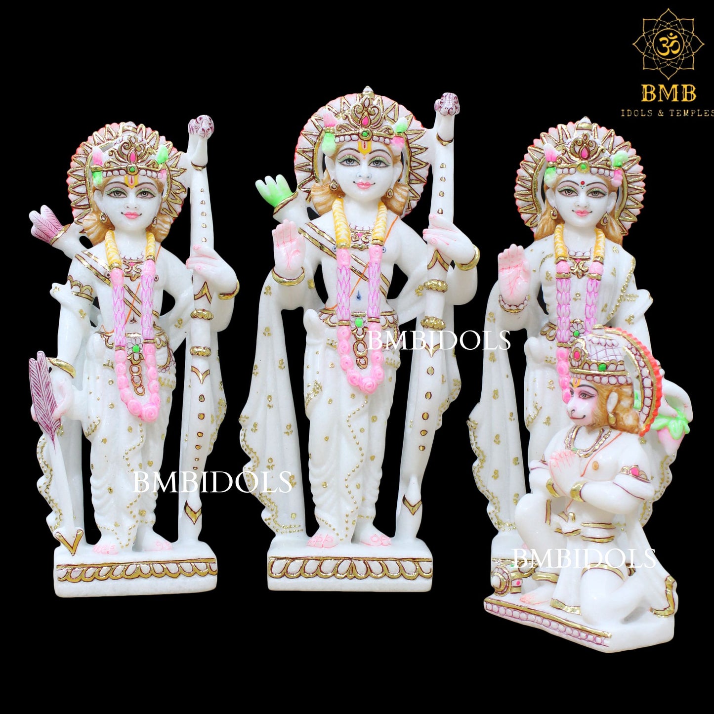 Marble Ram Darbar Murti made in Makrana Marble in 15inches