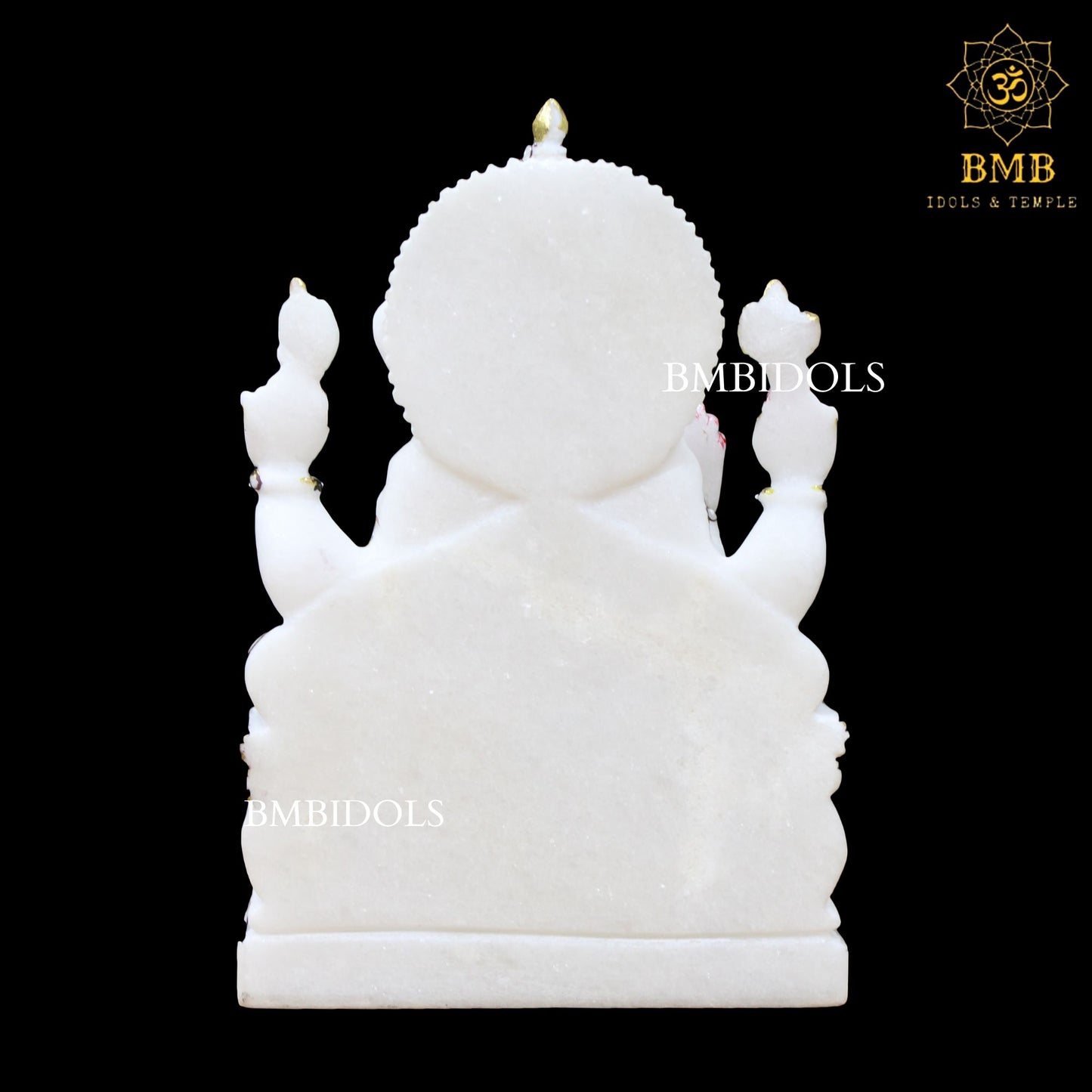 White Marble Ganesh Statue with Left Trunk in 12inches