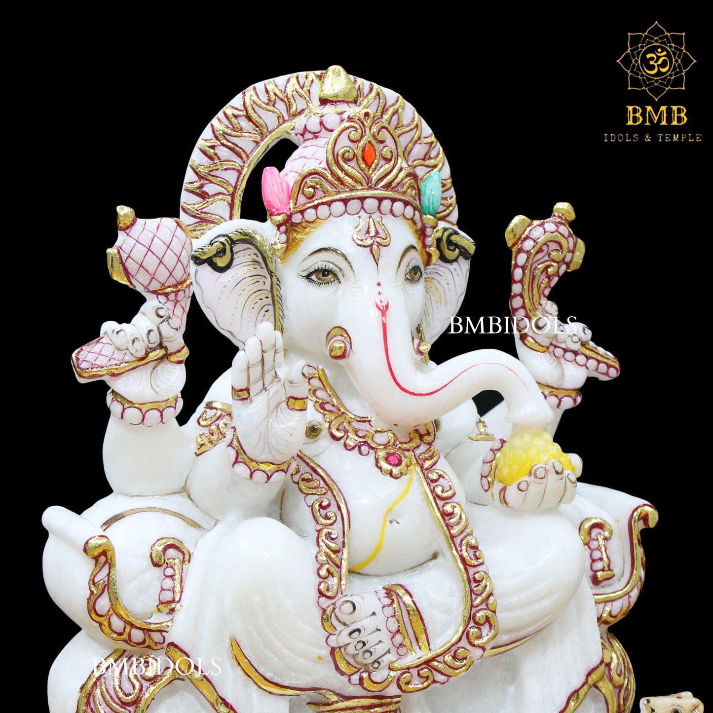 Ganesh Marble Statue made in Makrana Marble in 12inches
