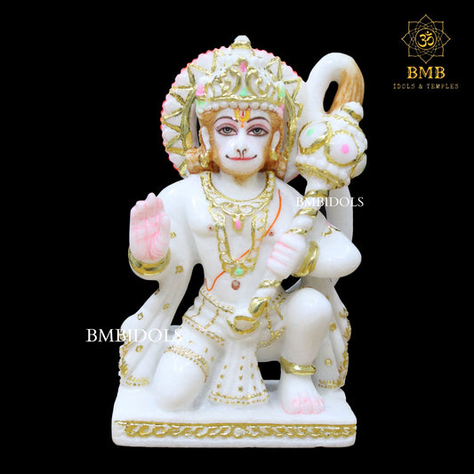 Marble Ashirwad Hanuman Statue for Homes in Small Size